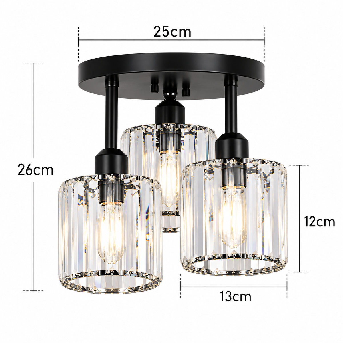 Moderne Plafondlamp met Glasverlichting - Design Lamp voor Woonkamer, Hal, Slaapkamer