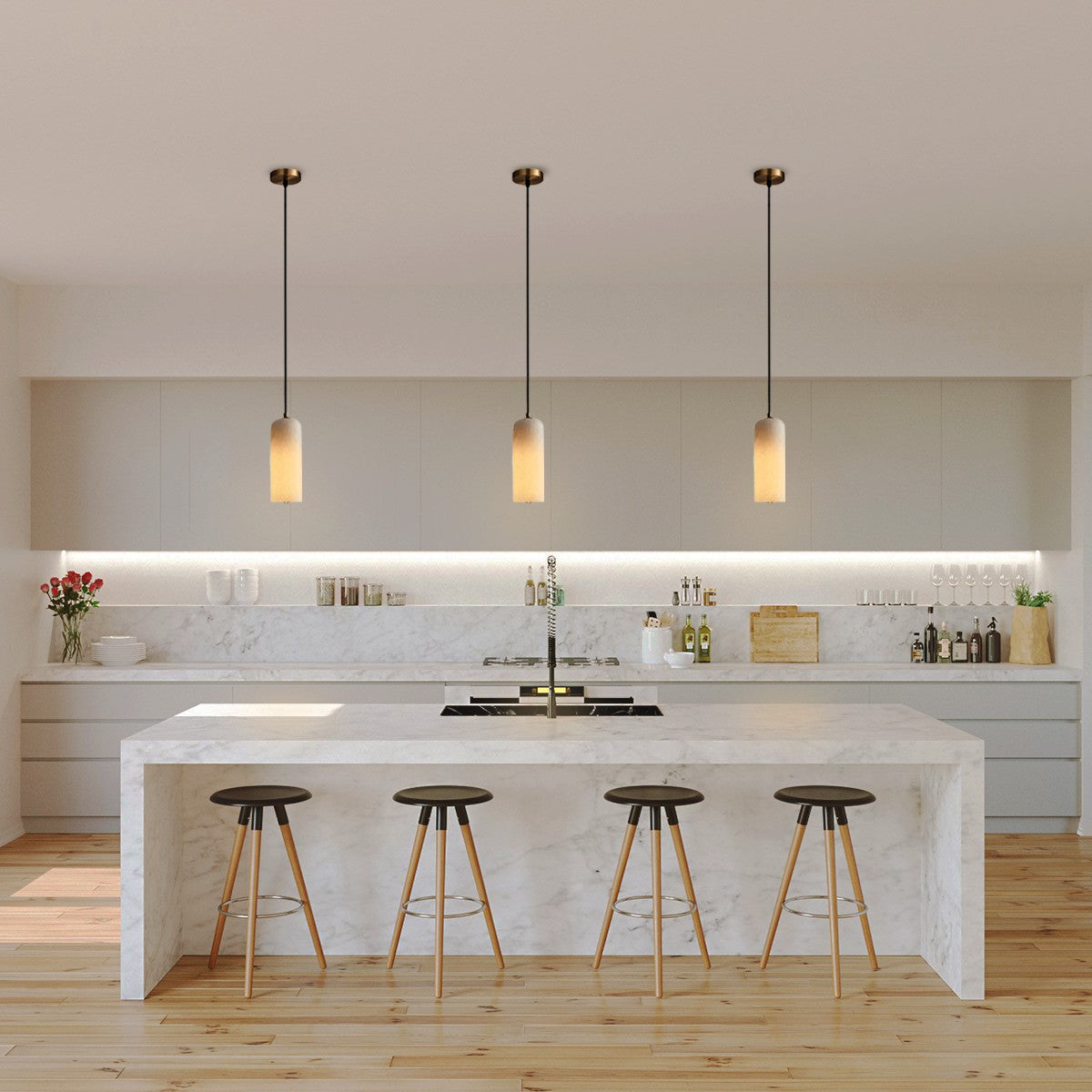 Casa Lumière Alabaster Hanglamp - Natuursteen Design Lamp Keuken, Eetkamer & Slaapkamer