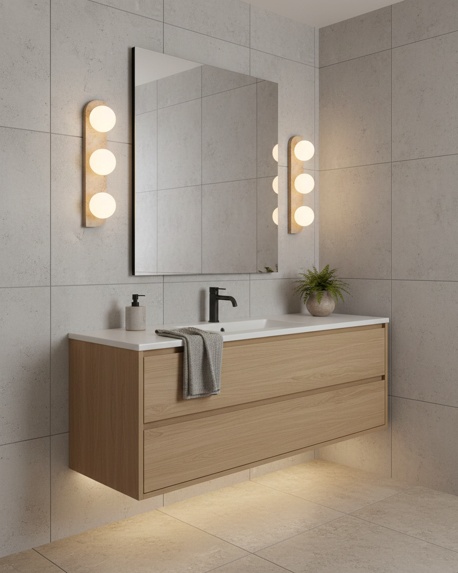 Casa Lumière Wandlamp Travertine Natuursteen - Ronde Design Lamp