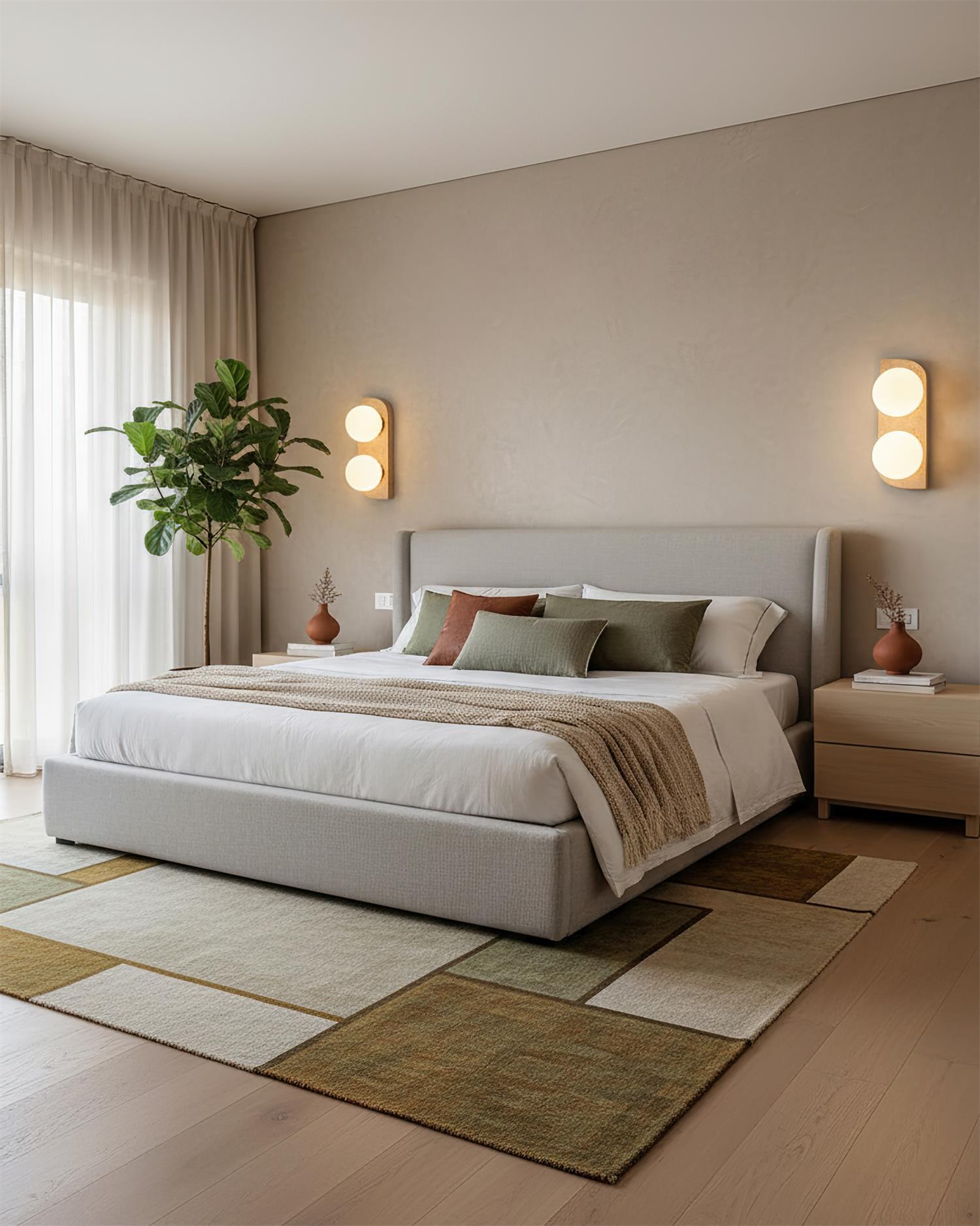 Casa Lumière Wandlamp Travertine Natuursteen - Ronde Design Lamp