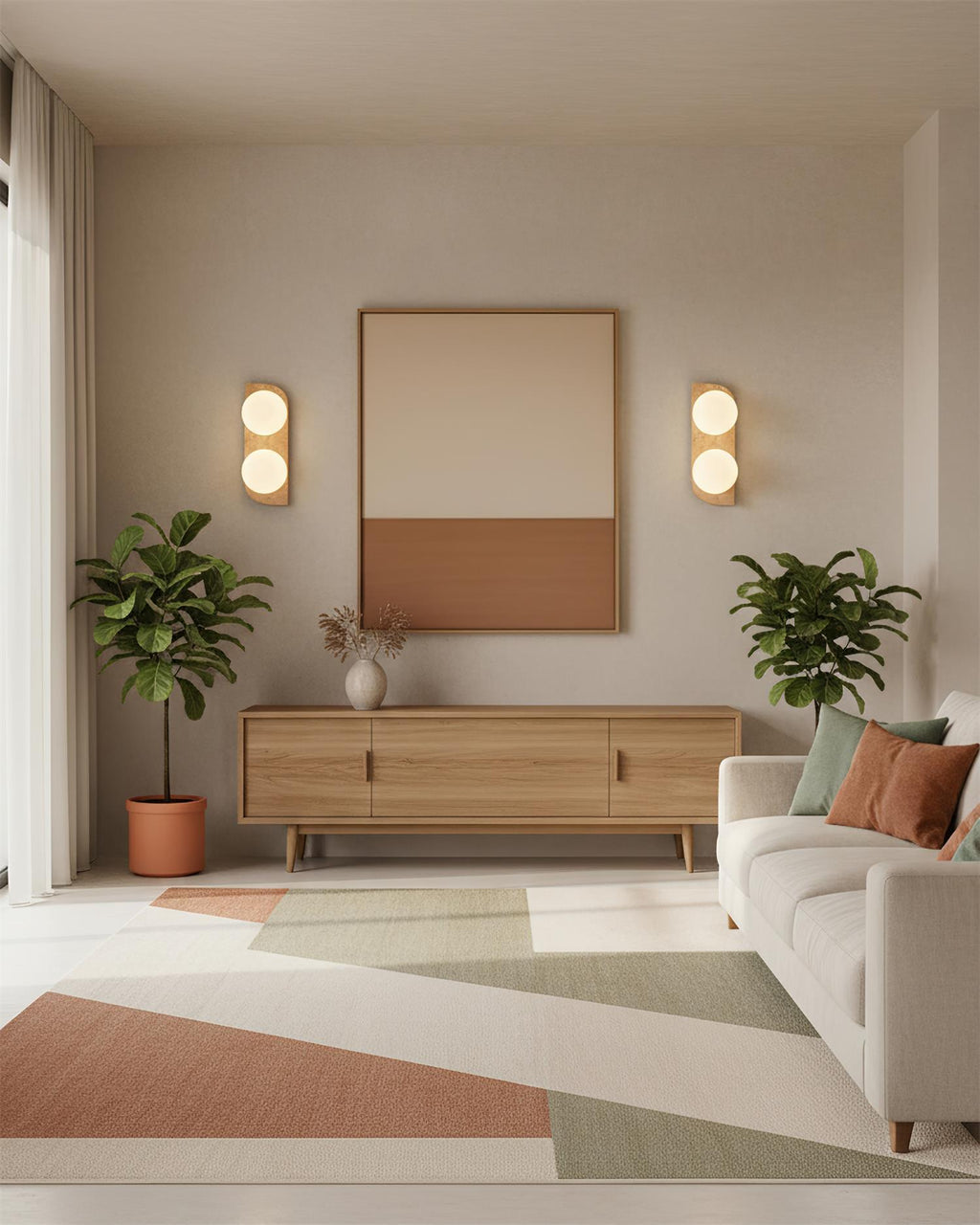 Casa Lumière Wandlamp Travertine Natuursteen - Ronde Design Lamp