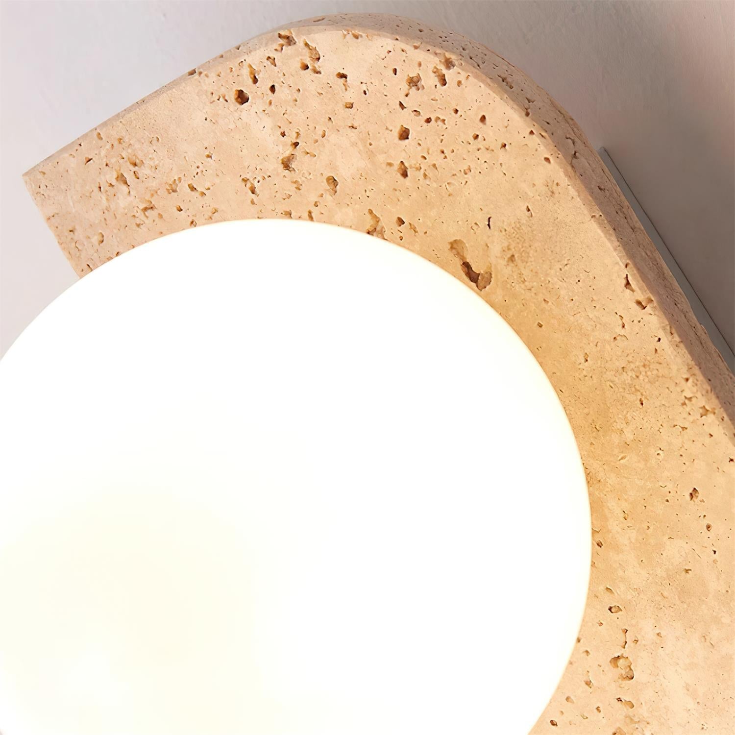 Casa Lumière Wandlamp Travertine Natuursteen - Ronde Design Lamp