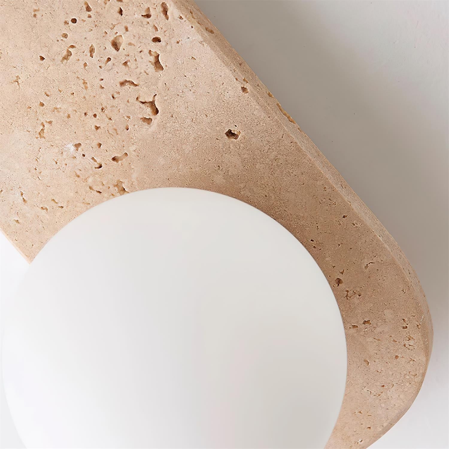 Casa Lumière Wandlamp Travertine Natuursteen - Ronde Design Lamp