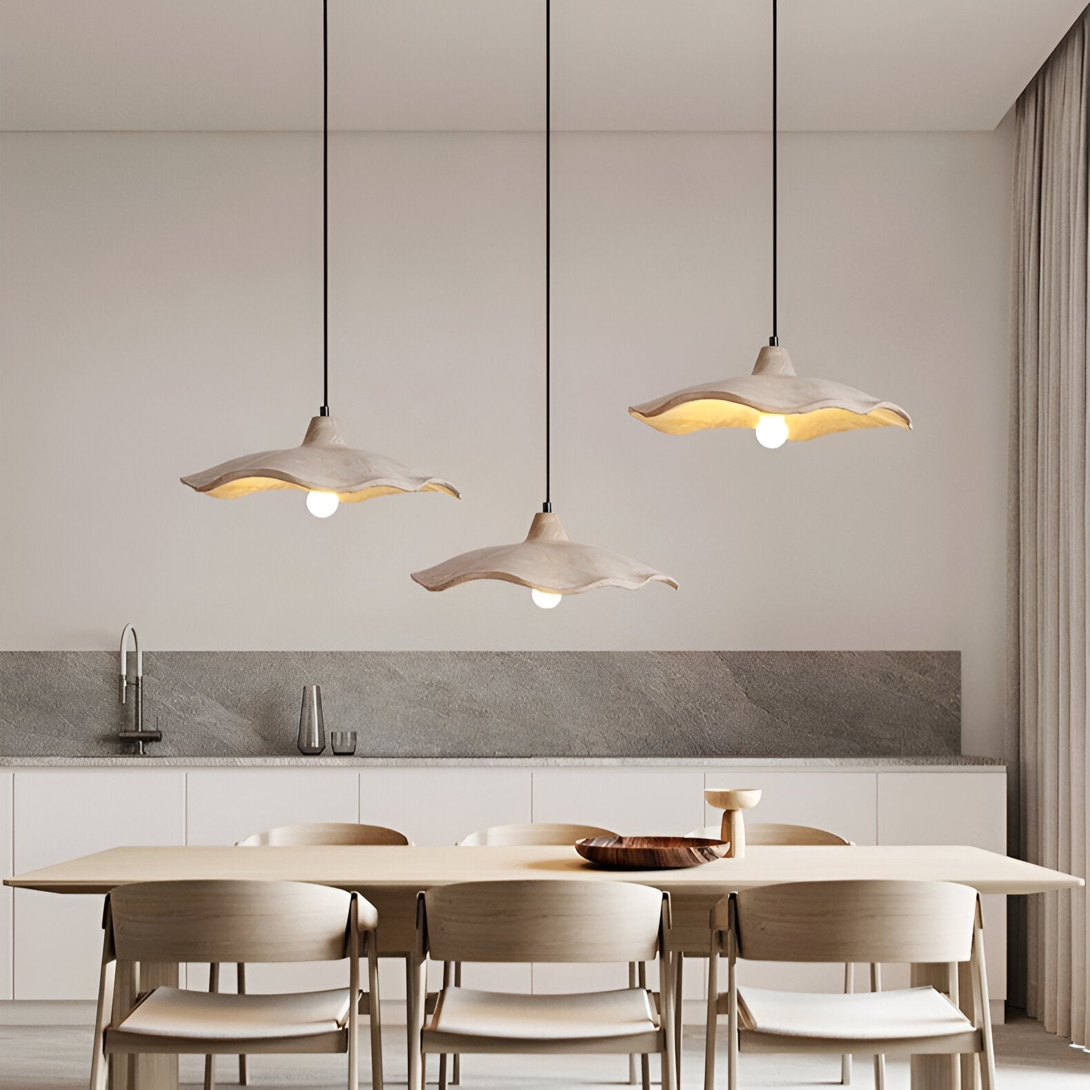 Casa Lumière Wabi-Sabi Bloemvormige Cement Hanglamp - Natuurlijk Materiaal & Zacht Diffuus Licht