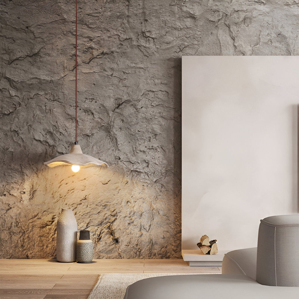 Casa Lumière Wabi-Sabi Bloemvormige Cement Hanglamp - Natuurlijk Materiaal & Zacht Diffuus Licht