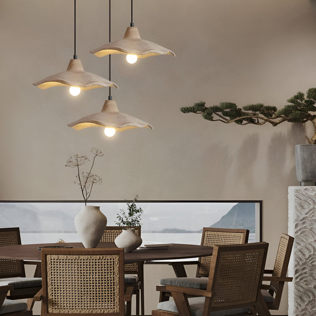 Casa Lumière Wabi-Sabi Bloemvormige Cement Hanglamp - Natuurlijk Materiaal & Zacht Diffuus Licht