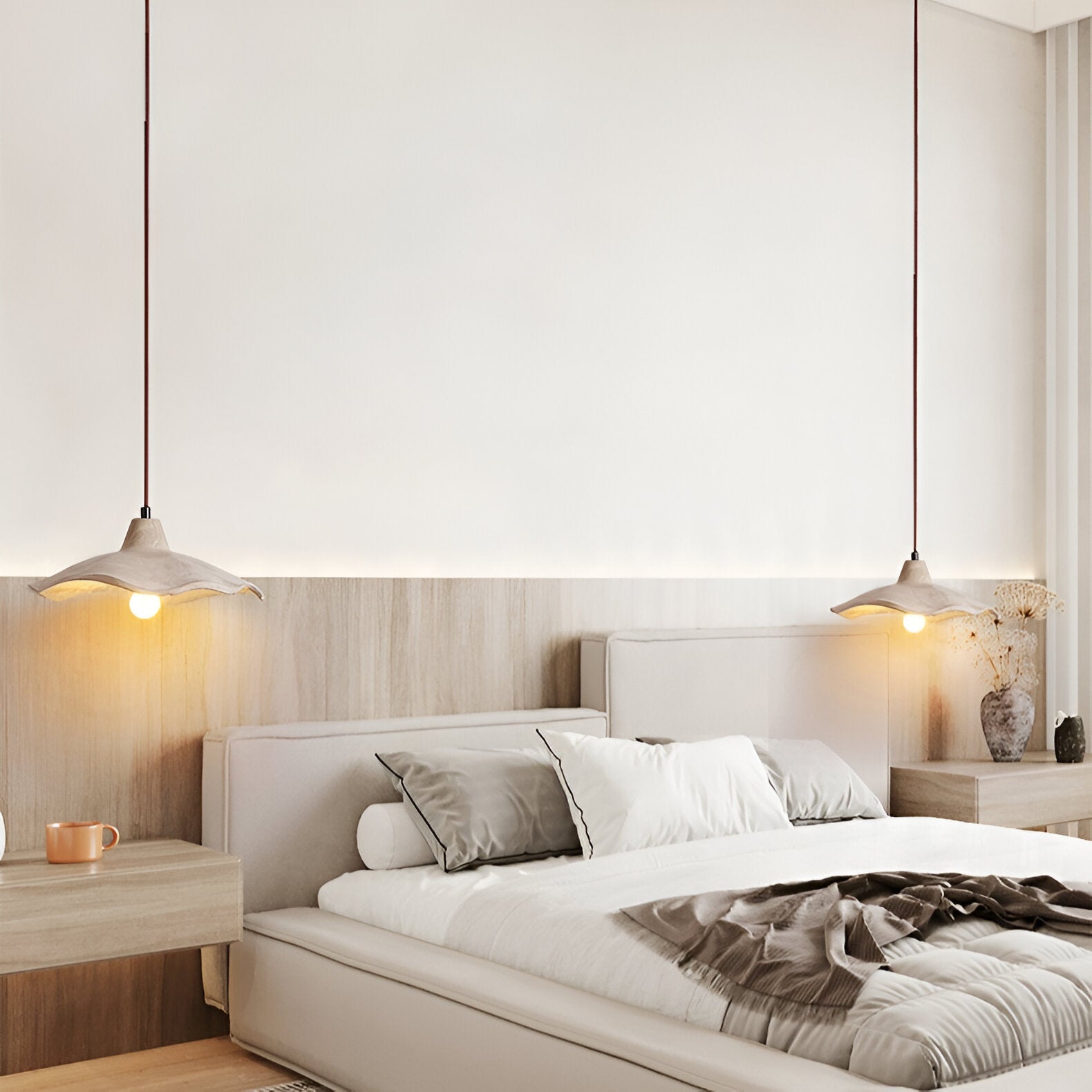Casa Lumière Wabi-Sabi Bloemvormige Cement Hanglamp - Natuurlijk Materiaal & Zacht Diffuus Licht