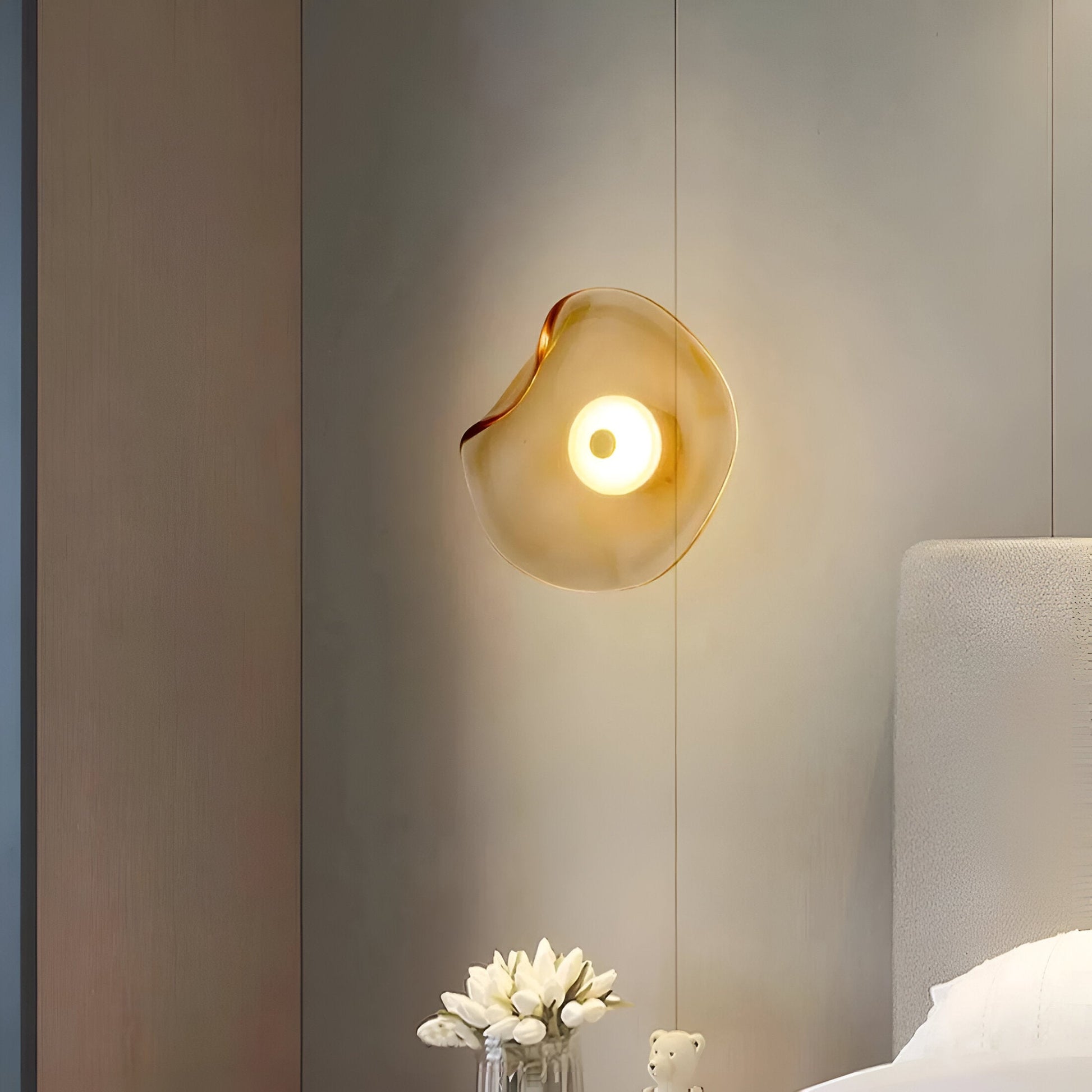 Casa Lumière Amber Glas Wandlamp - Sfeervol Design Wandverlichting