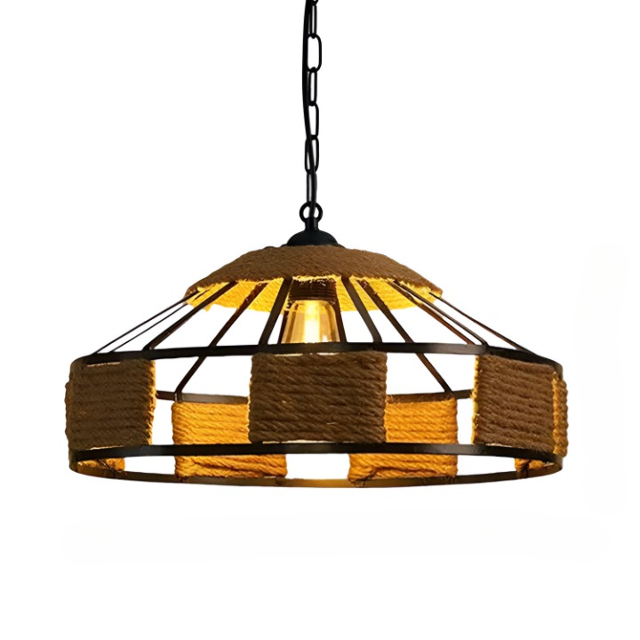 Casa Lumière Classic Hemp Rope Hanglamp - Rustiek IJzer