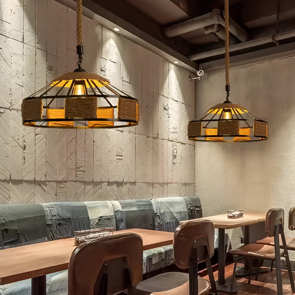 Casa Lumière Classic Hemp Rope Hanglamp - Rustiek IJzer