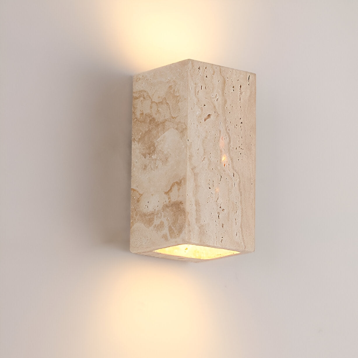 Casa Lumière Travertine Outdoor Wandlamp - Up & Down Gevelverlichting van Natuursteen