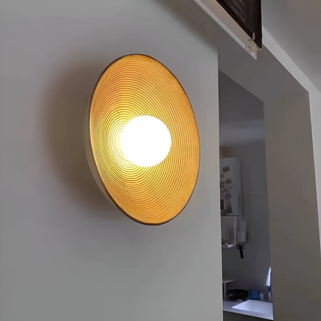Casa Lumière Retro Ceramic Japandi Wandlamp - Rond Design, Resin Afwerking & Zacht LED Licht