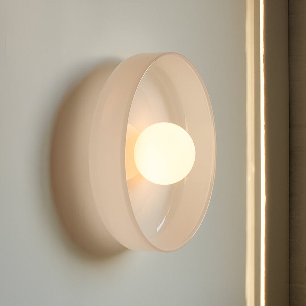 Casa Lumière Nordic Glazen Disc Wand- & Plafondlamp – Olijfgroen Glas & Minimalistisch Design Sfeerverlichting
