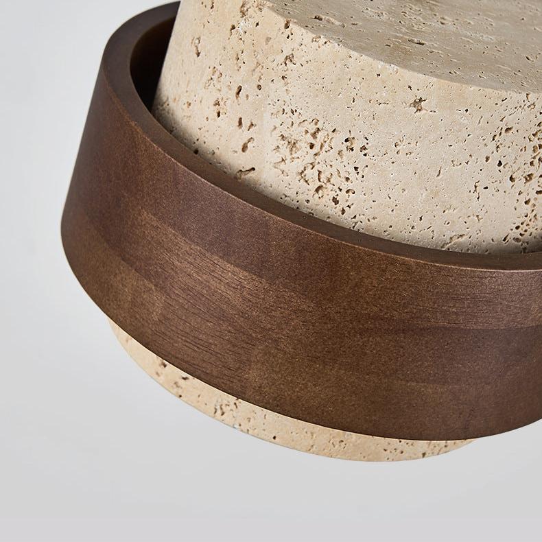 Casa Lumière Japandi Hanglamp - Travertin & Hout Plafondverlichting