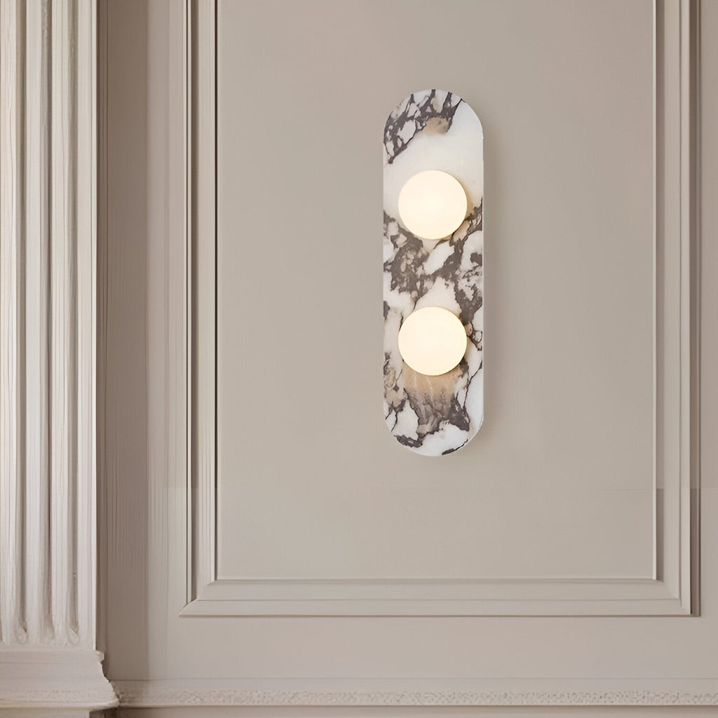 Casa Lumière Marmeren Wandlamp - Minimalistische Japandi Wandverlichting met Ronde Lichtpunten