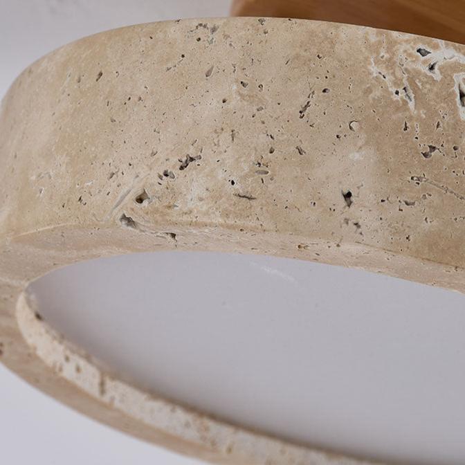 Casa Lumière Ronde Travertin Plafondlamp - Minimalistisch & Warm Design