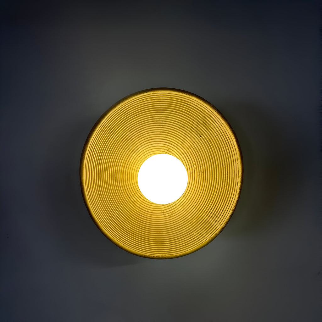 Casa Lumière Retro Ceramic Japandi Wandlamp - Rond Design, Resin Afwerking & Zacht LED Licht