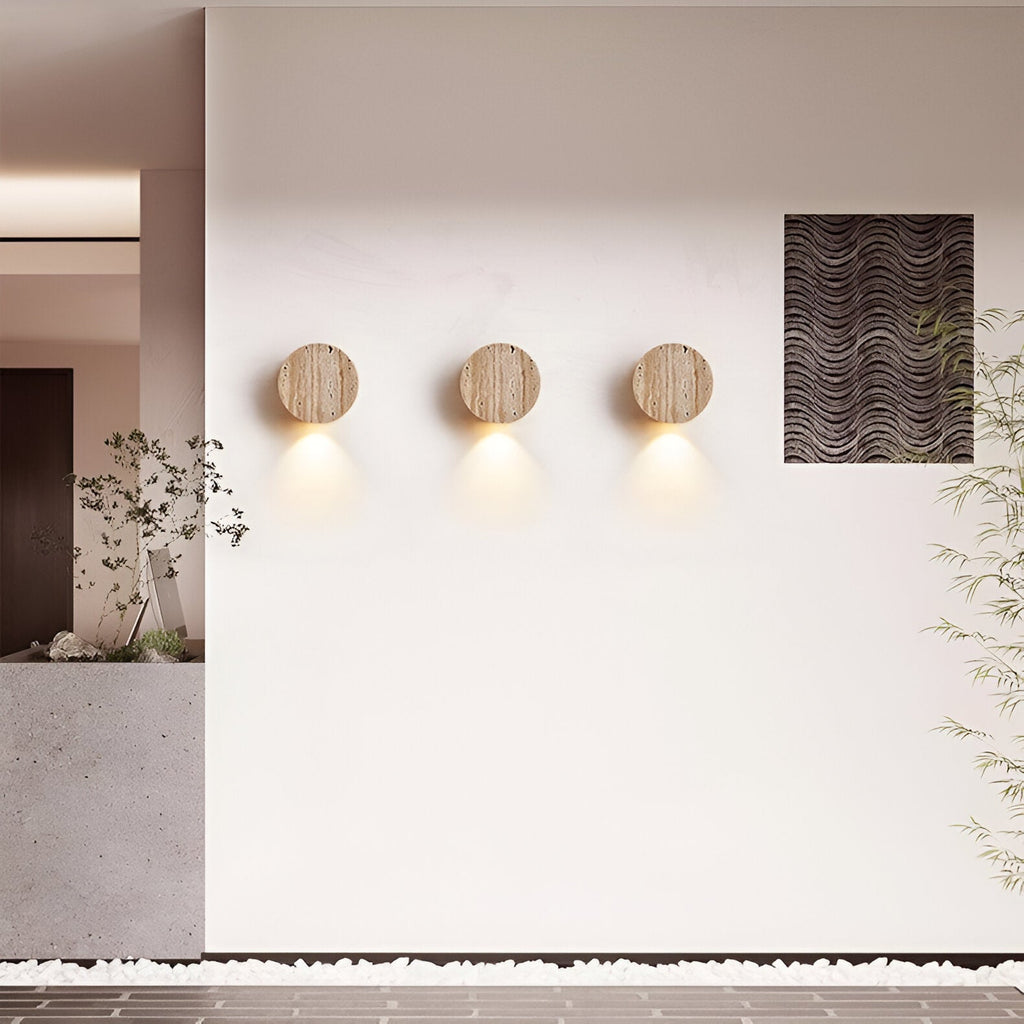 Casa Lumière Japanse Wabi-Sabi Travertine Wandlamp - Natuursteen, Warm Licht & Minimalistisch Design
