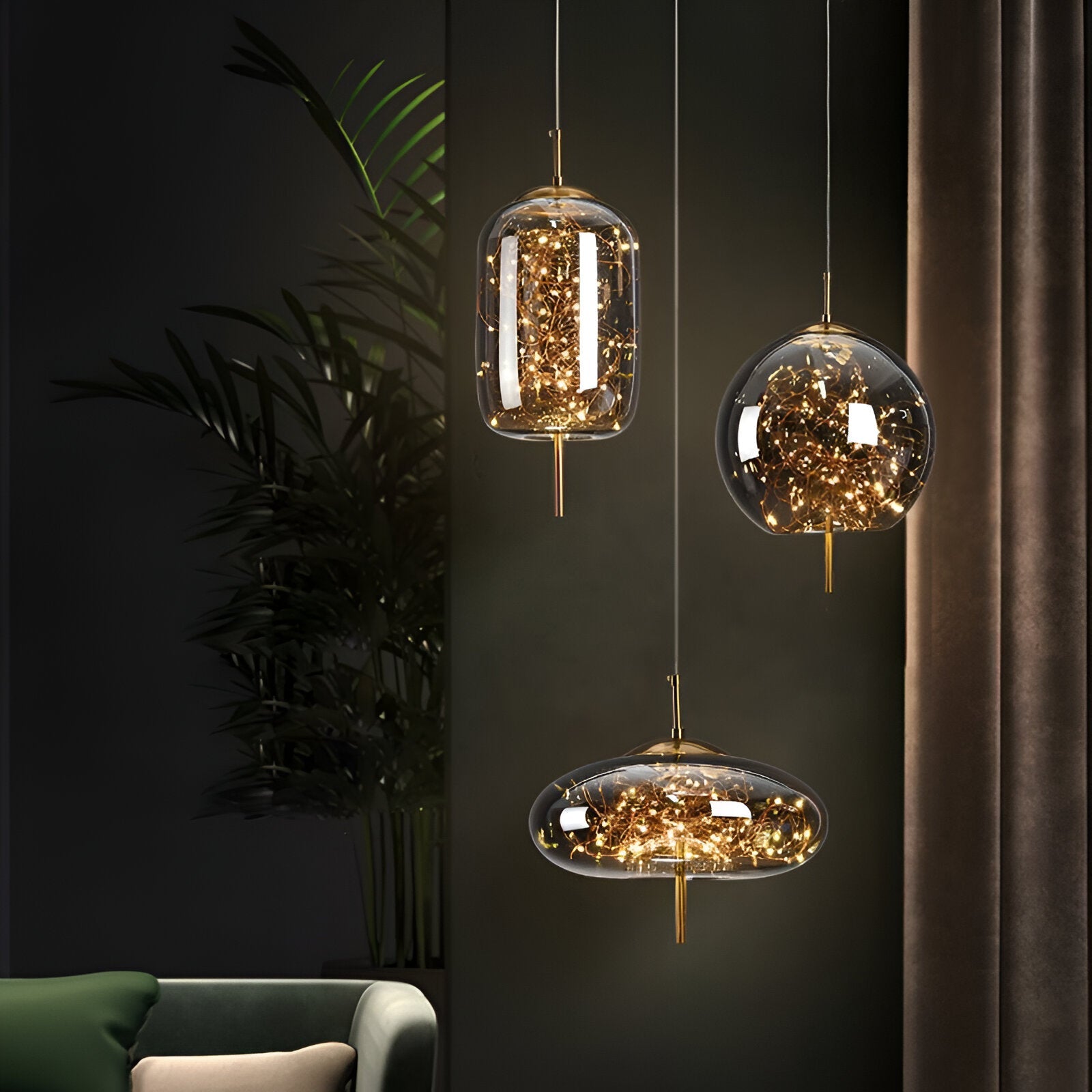 Casa Lumière Design Hanglamp - Sprankelend Glas & Gouden Details Sfeerverlichting