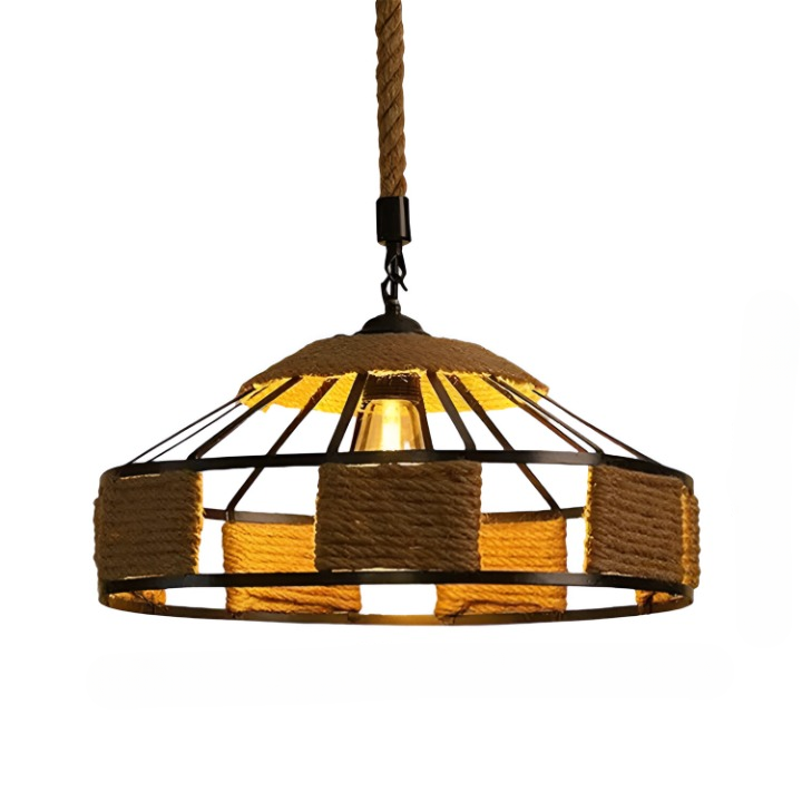 Casa Lumière Classic Hemp Rope Hanglamp - Rustiek IJzer