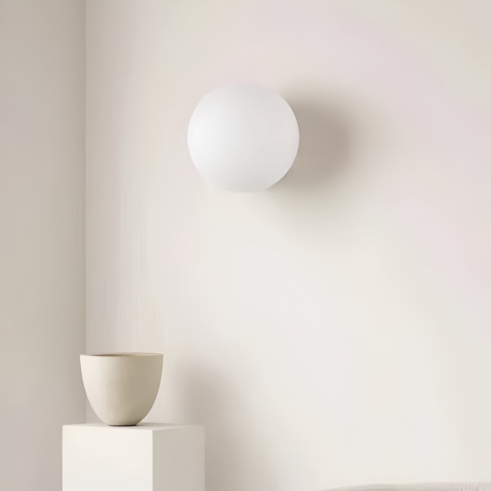 Casa Lumière Minimalistische Ronde Glazen Wandlamp - Opaal Glas & Zacht Diffuus Licht