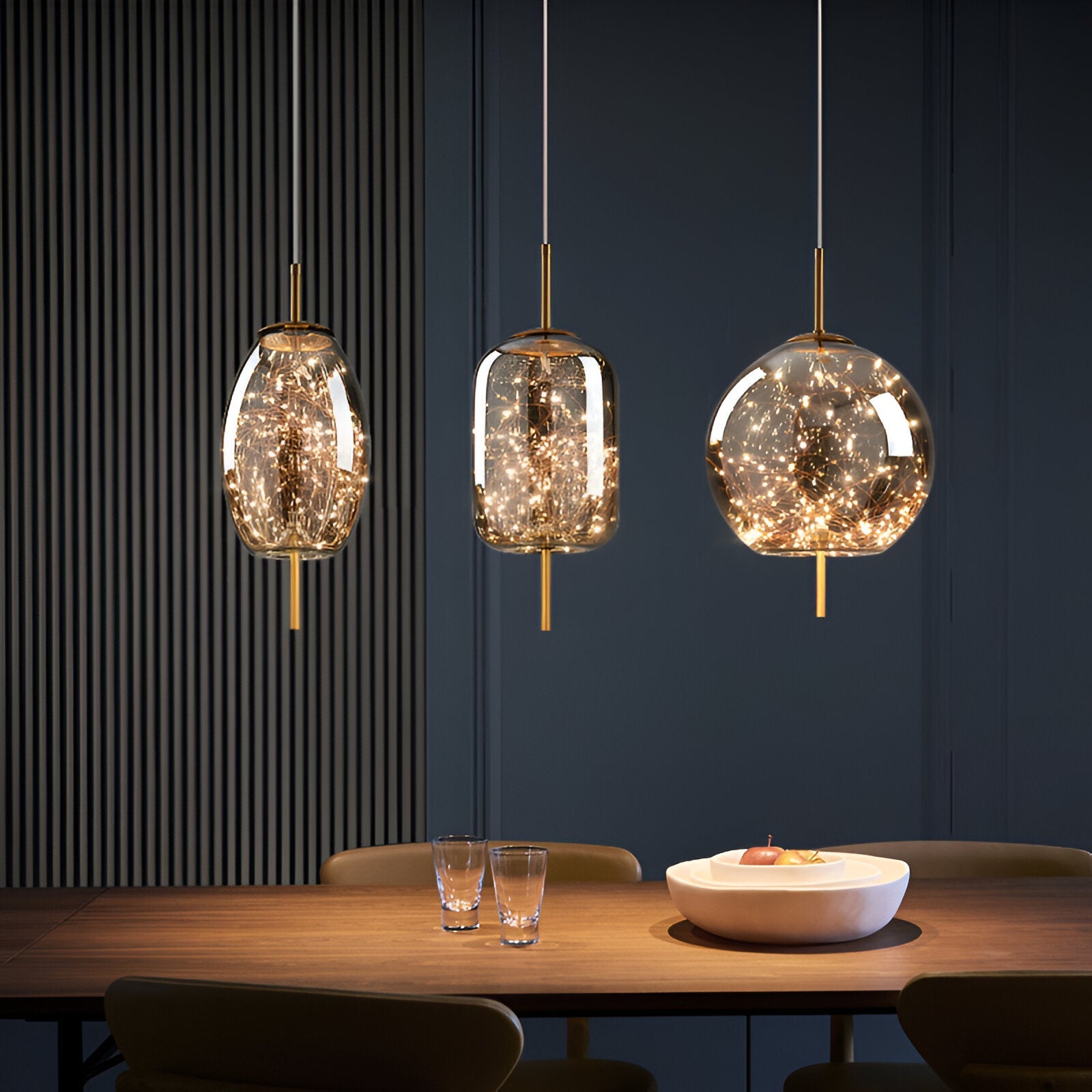 Casa Lumière Design Hanglamp - Sprankelend Glas & Gouden Details Sfeerverlichting
