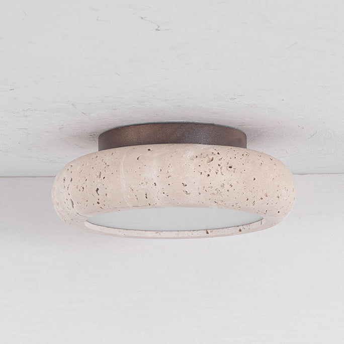 Casa Lumière Travertine Retro Plafondlamp van Natuursteen