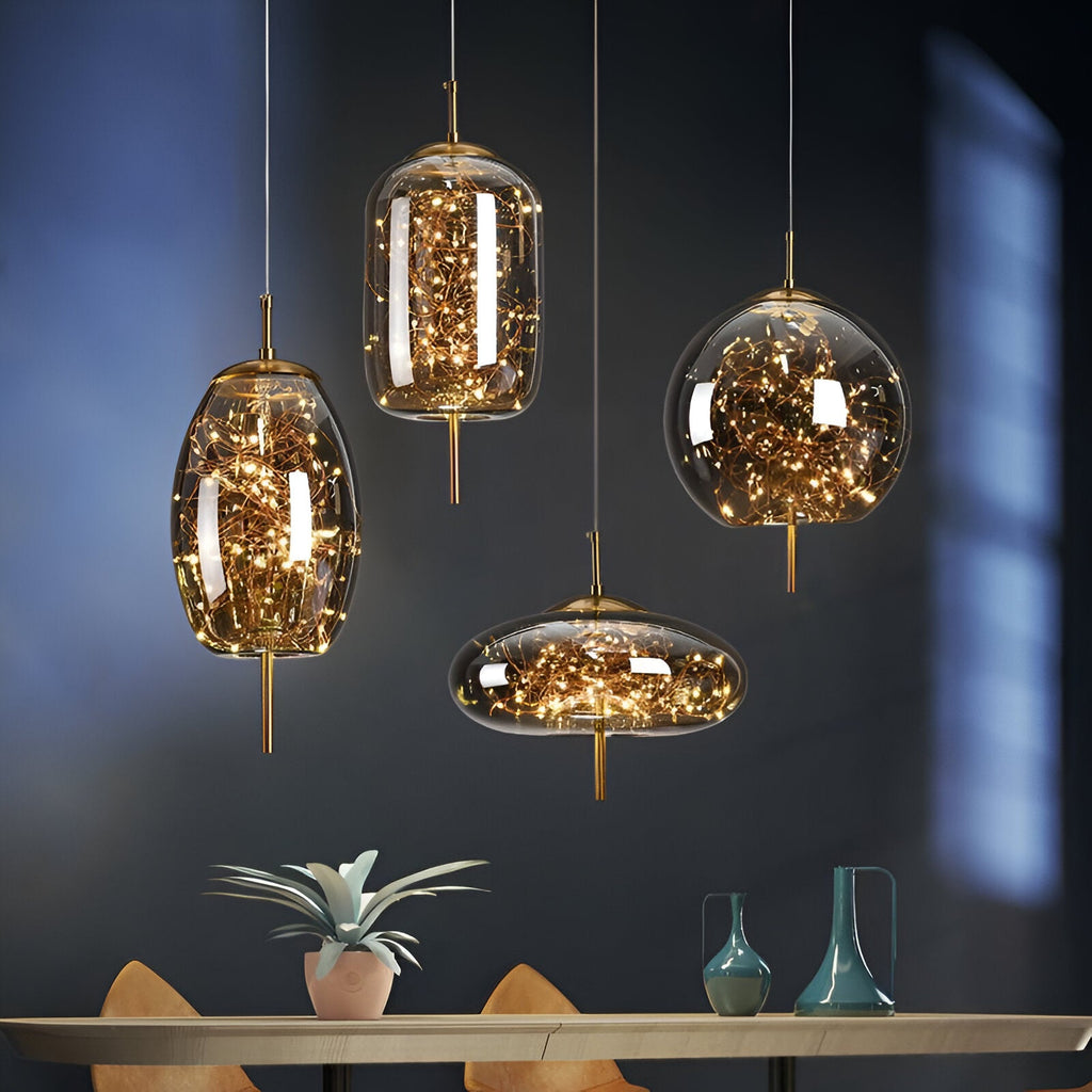 Casa Lumière Design Hanglamp - Sprankelend Glas & Gouden Details Sfeerverlichting