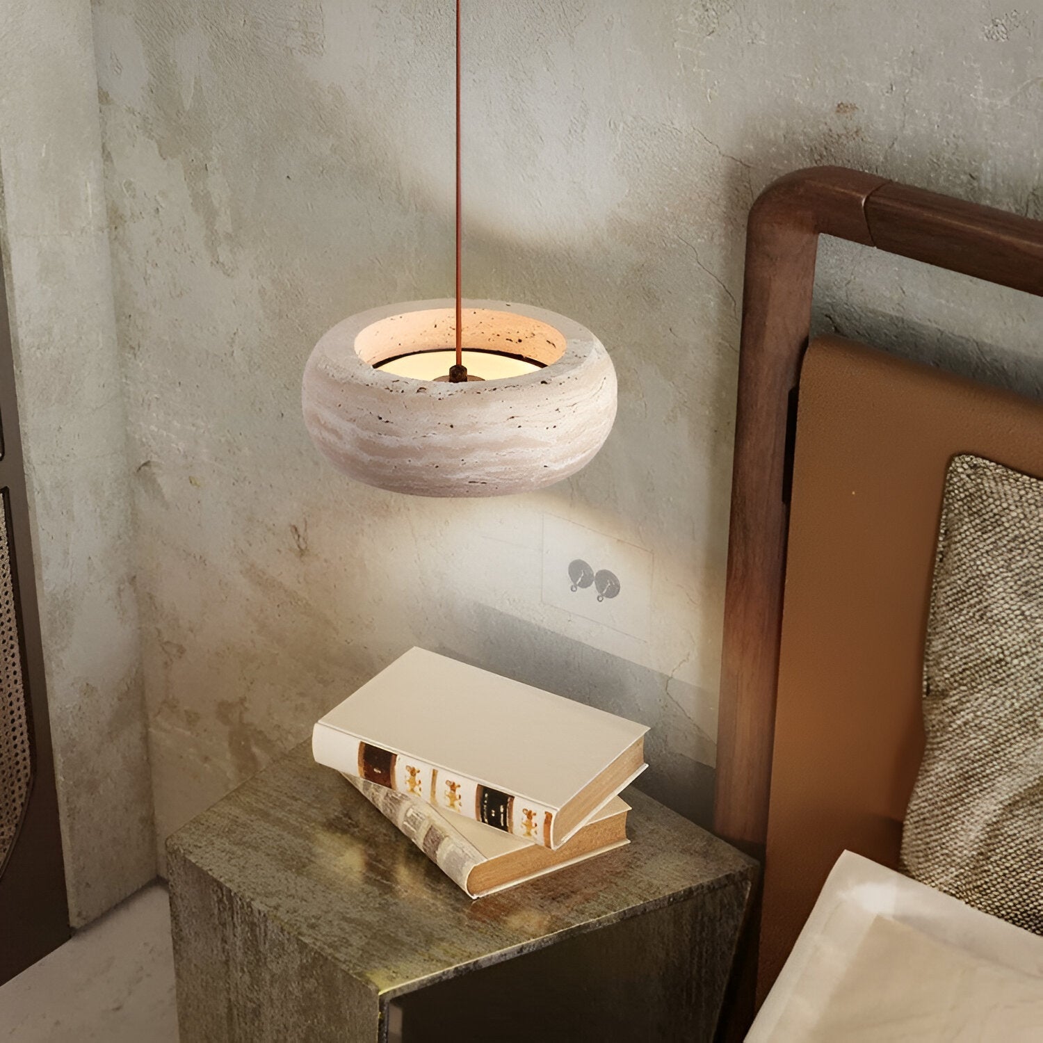Casa Lumière Wabi-Sabi Travertine Hanglamp - Natuursteen Design Lamp