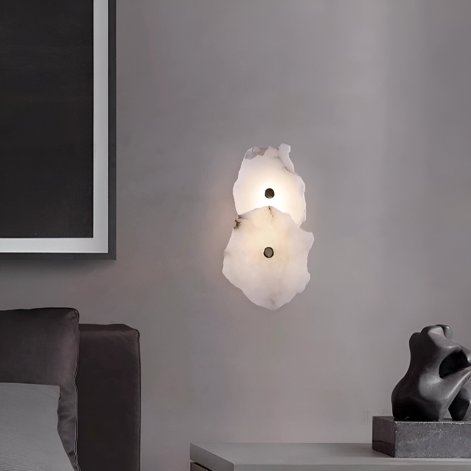 Casa Lumière Organische Marmeren Wandlamp - Zachte Lichtgloed Design Verlichting