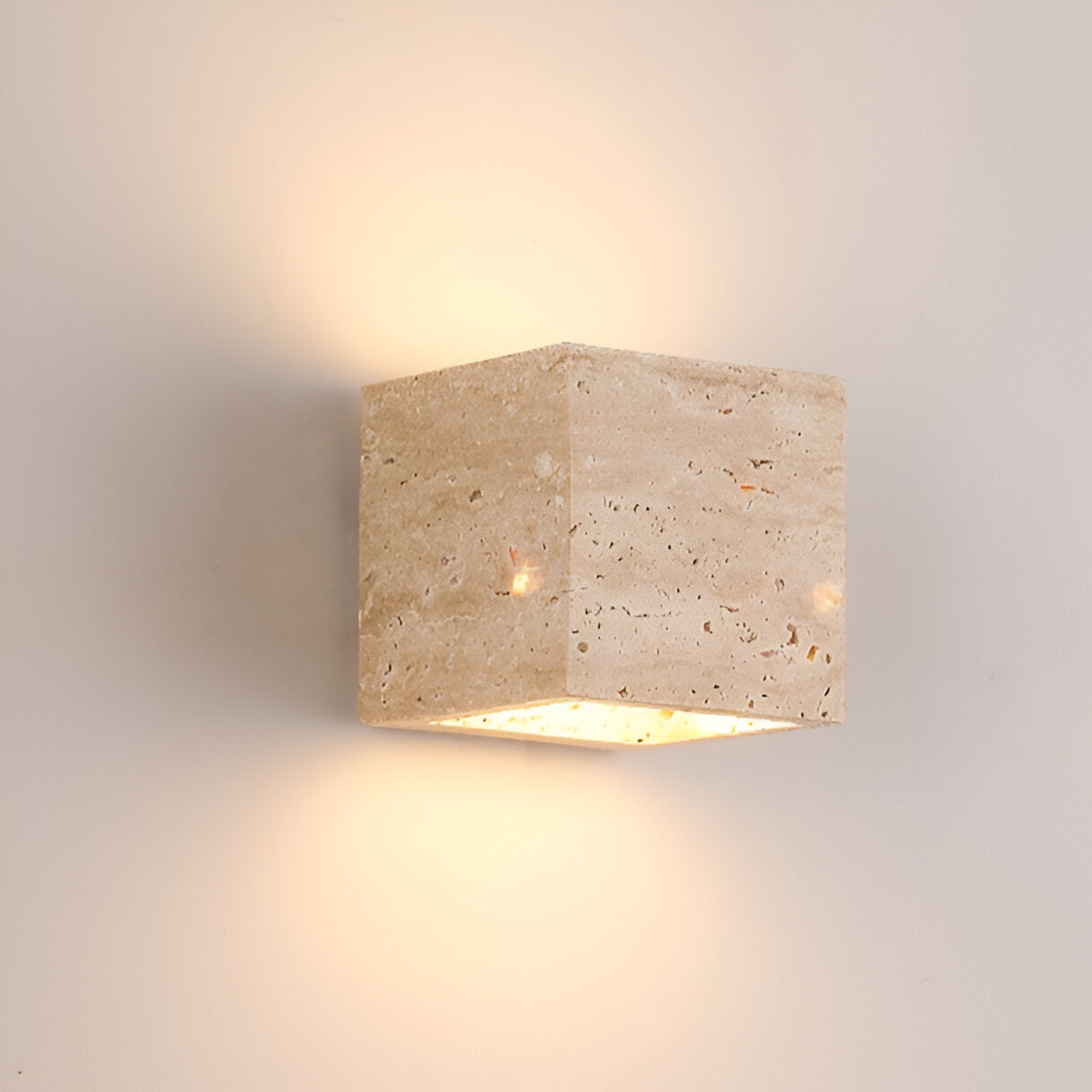 Casa Lumière Travertine Outdoor Wandlamp - Up & Down Gevelverlichting van Natuursteen
