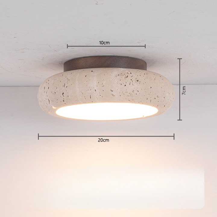 Casa Lumière Travertine Retro Plafondlamp van Natuursteen