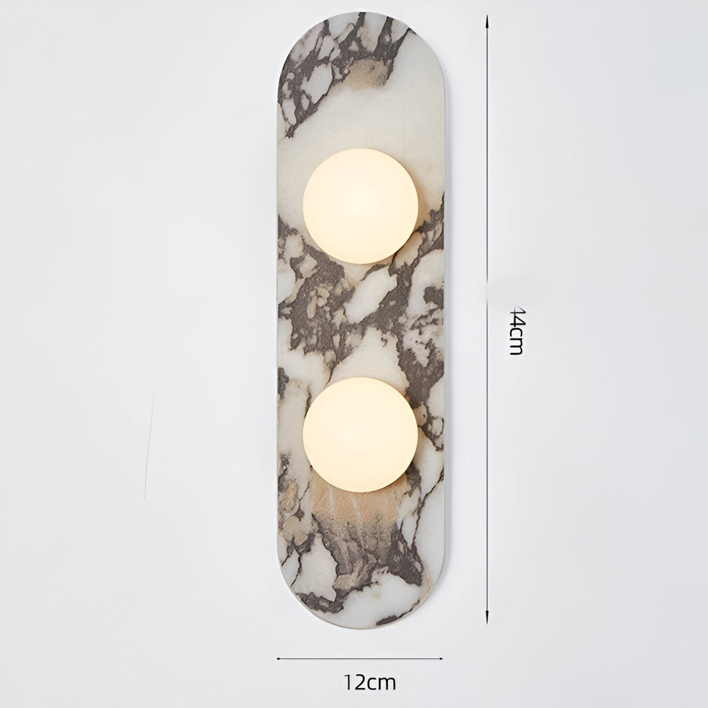 Casa Lumière French Marble Wandlamp - Luxe Minimalistische Marmeren Wandverlichting met Globe Lichtpunten