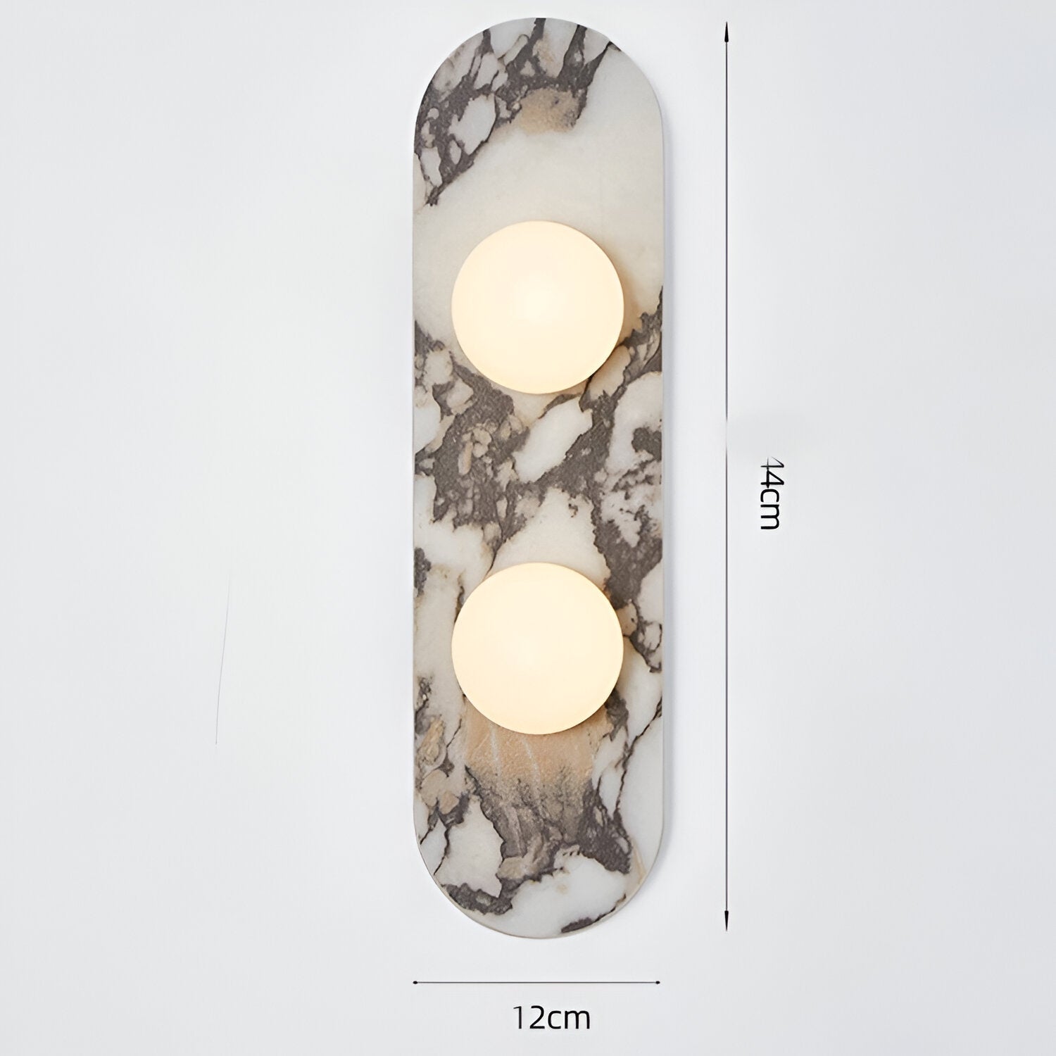 Casa Lumière French Marble Wandlamp - Luxe Minimalistische Marmeren Wandverlichting met Globe Lichtpunten