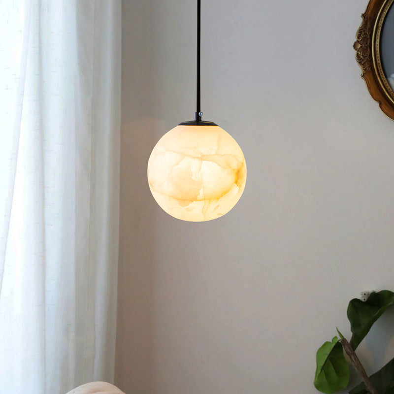 Casa Lumière Alabaster Wereldbol Hanglamp - Natuursteen Design