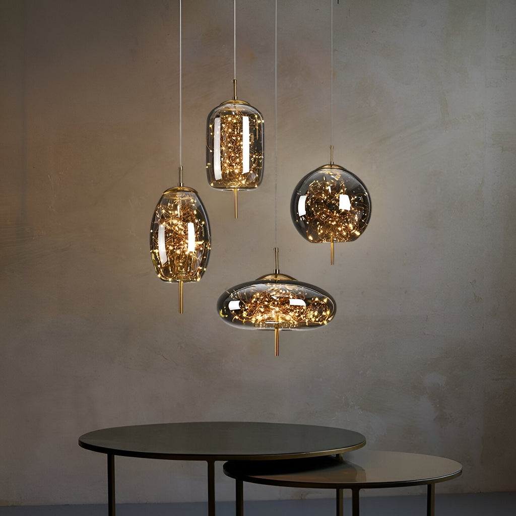 Casa Lumière Design Hanglamp - Sprankelend Glas & Gouden Details Sfeerverlichting