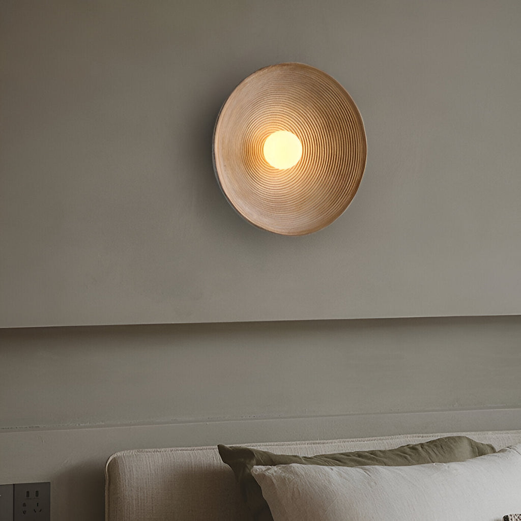 Casa Lumière Retro Ceramic Japandi Wandlamp - Rond Design, Resin Afwerking & Zacht LED Licht