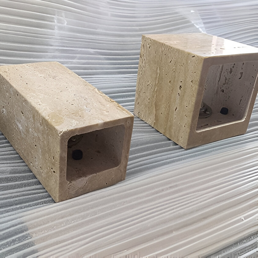 Casa Lumière Travertine Outdoor Wandlamp - Up & Down Gevelverlichting van Natuursteen