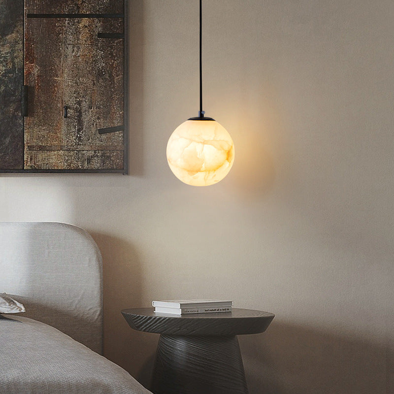 Casa Lumière Alabaster Wereldbol Hanglamp - Natuursteen Design
