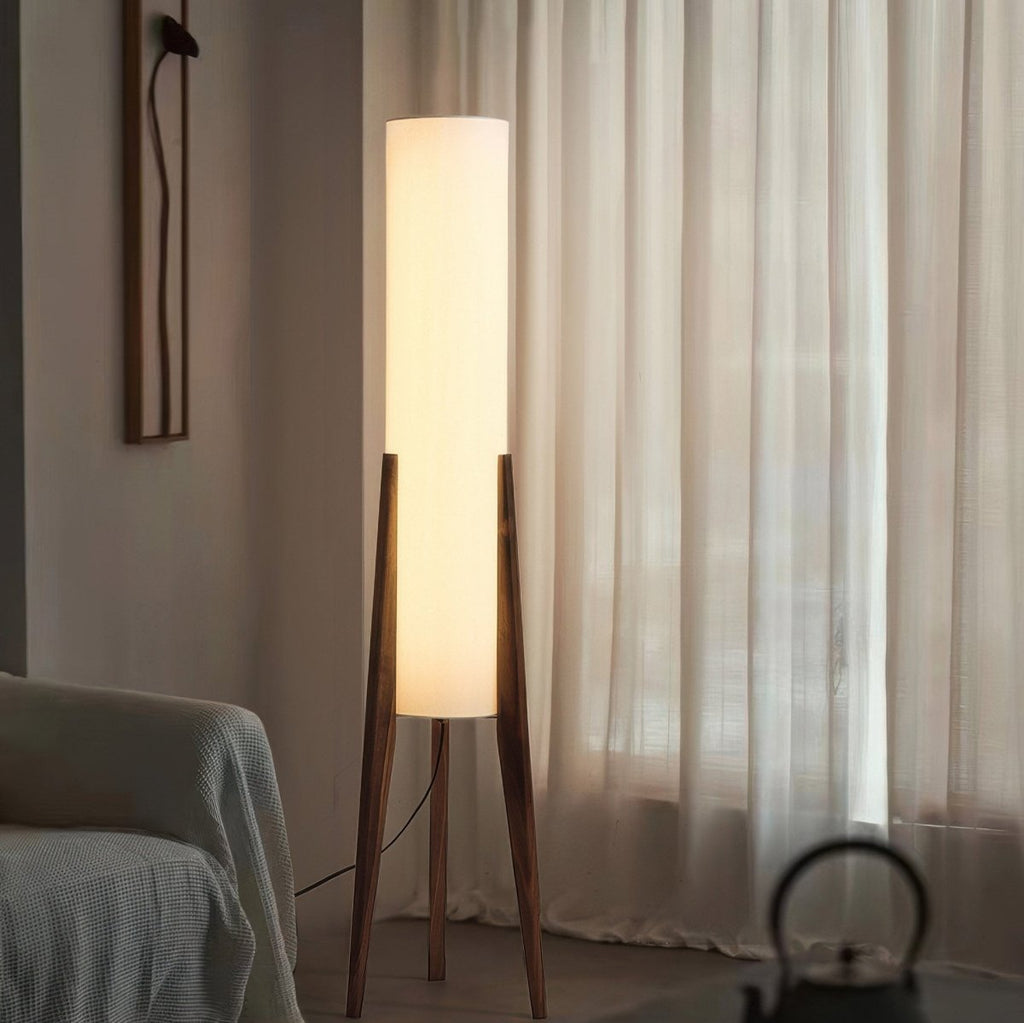 Casa Lumière Walnoot Vloerlamp - Massief Hout Design Verlichting