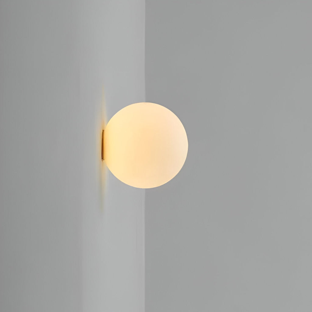 Casa Lumière Minimalistische Ronde Glazen Wandlamp - Opaal Glas & Zacht Diffuus Licht