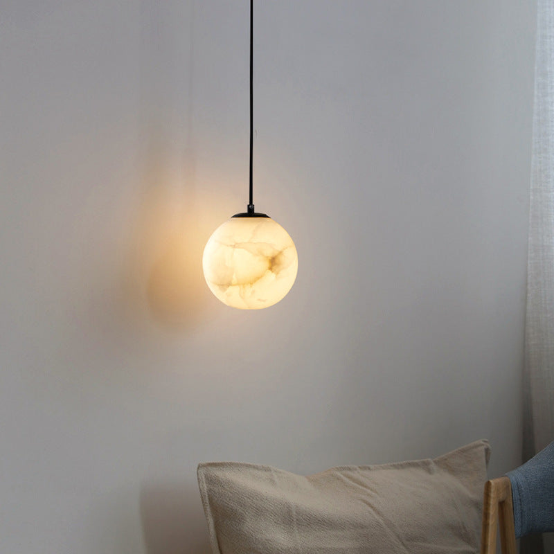 Casa Lumière Alabaster Wereldbol Hanglamp - Natuursteen Design