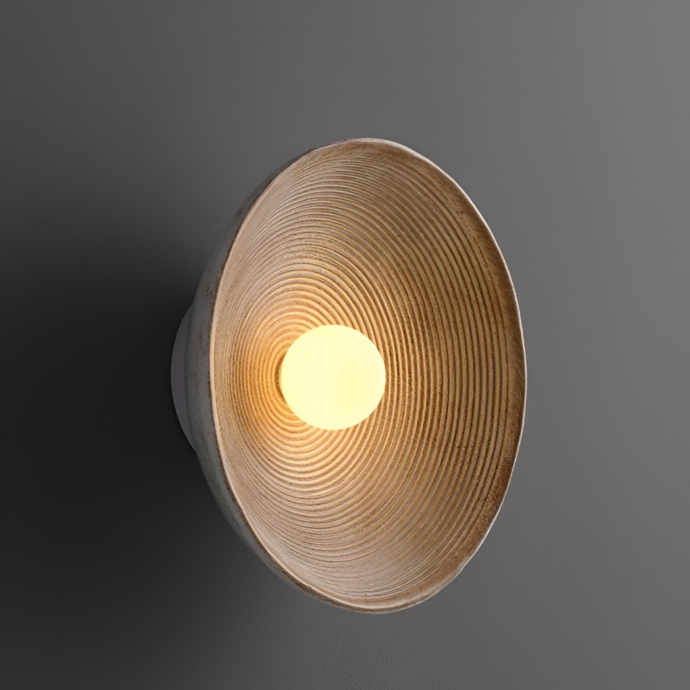 Casa Lumière Retro Ceramic Japandi Wandlamp - Rond Design, Resin Afwerking & Zacht LED Licht