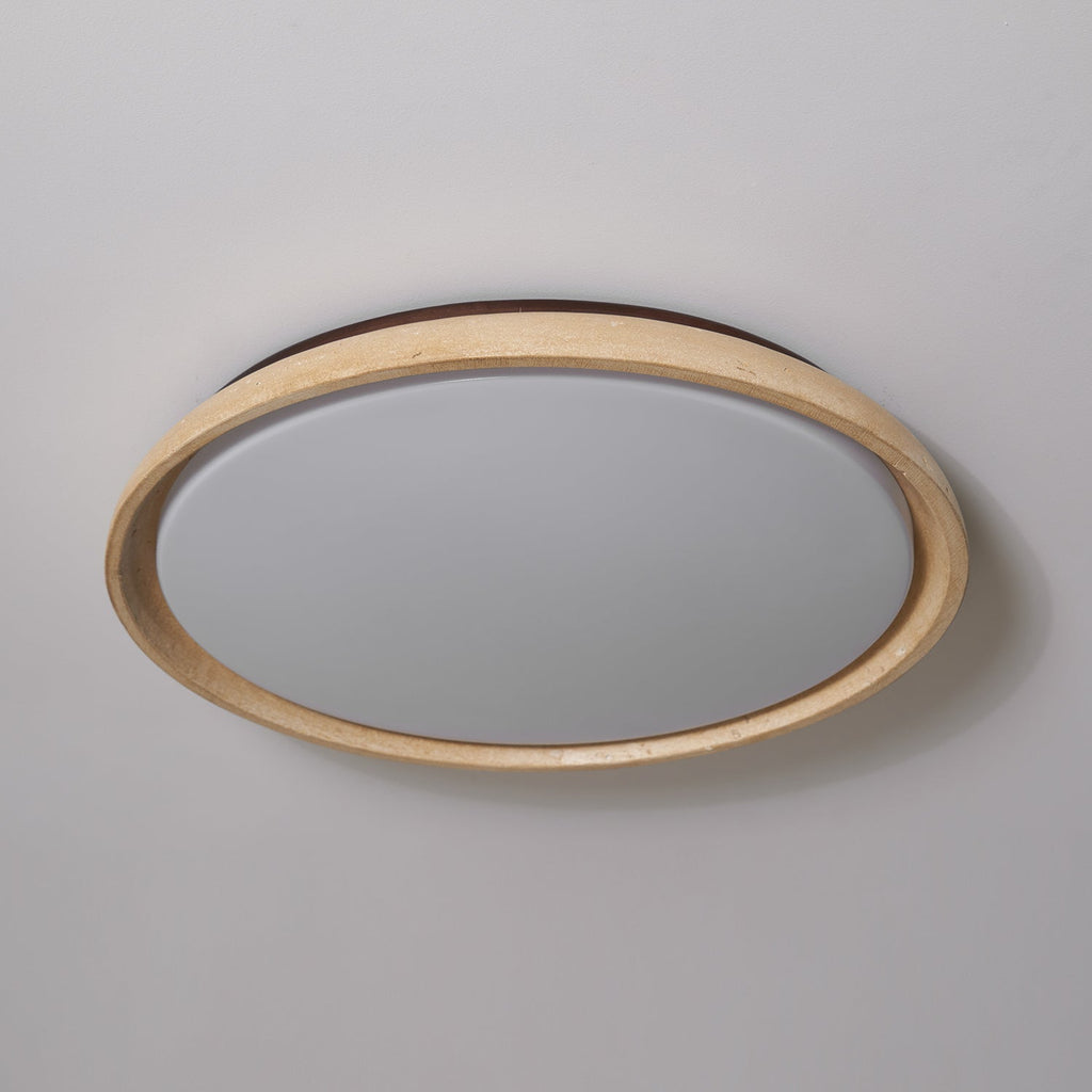 Casa Lumière Plafondlamp van Travertin & Hout - Warm Licht