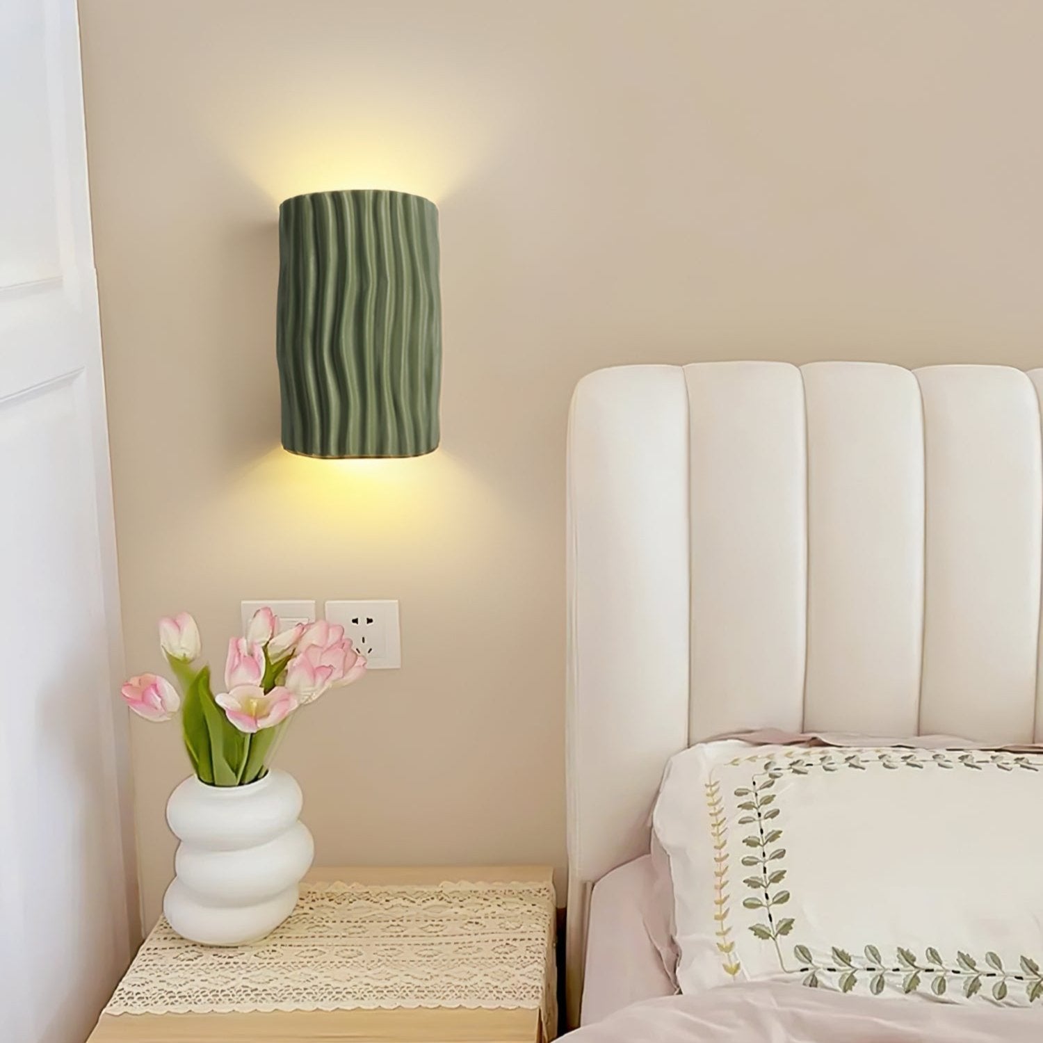 Casa Lumière Japandi Resin Wandlamp - Organische Lijnen