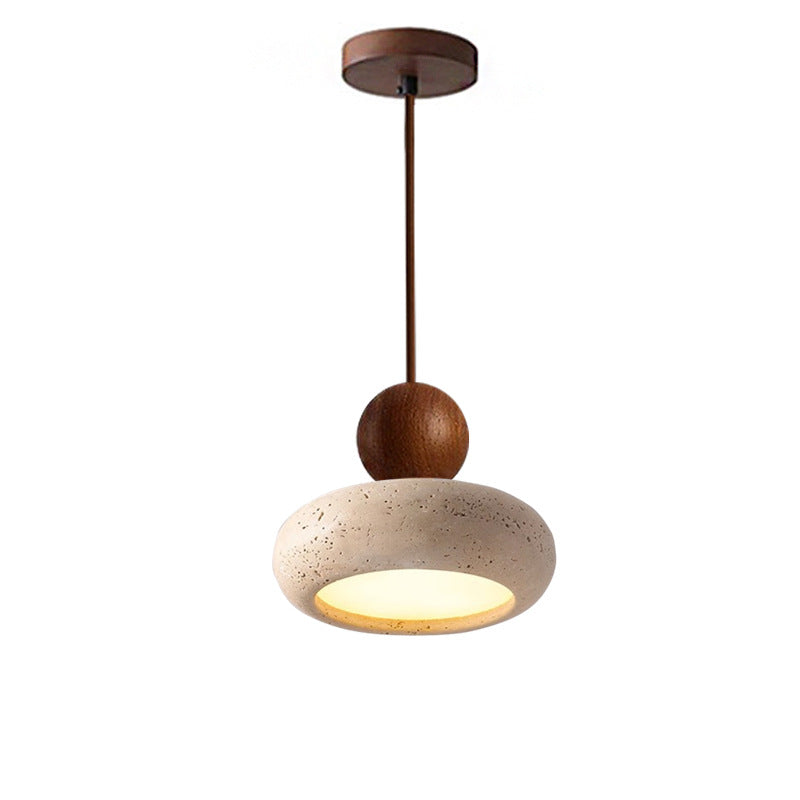 Casa Lumière Hanglamp van Travertin & Houten Accenten - Design Plafondverlichting