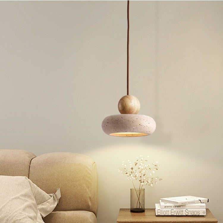 Casa Lumière Hanglamp van Travertin & Houten Accenten - Design Plafondverlichting