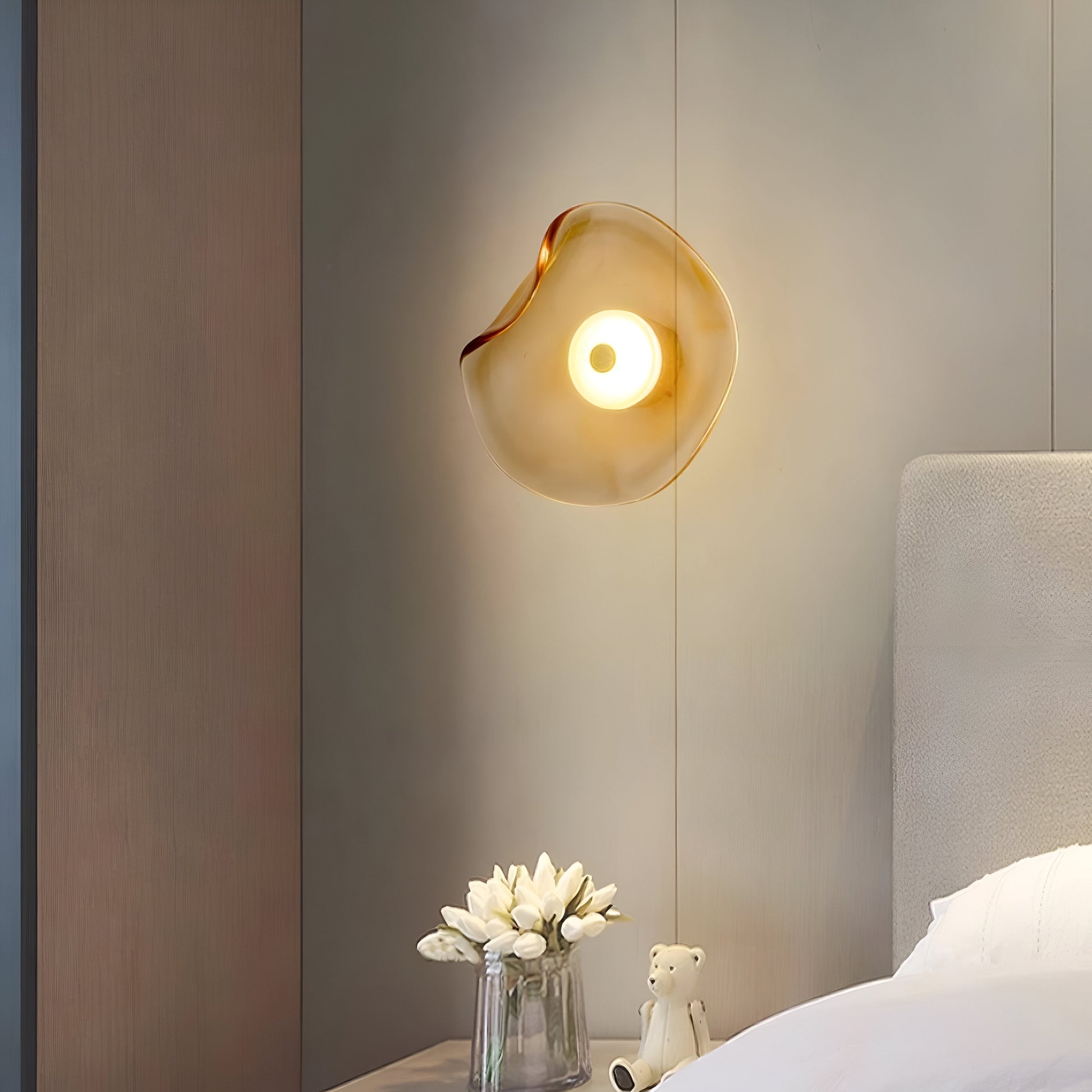 Casa Lumière Amber Glas Wandlamp - Sfeervol Design Wandverlichting