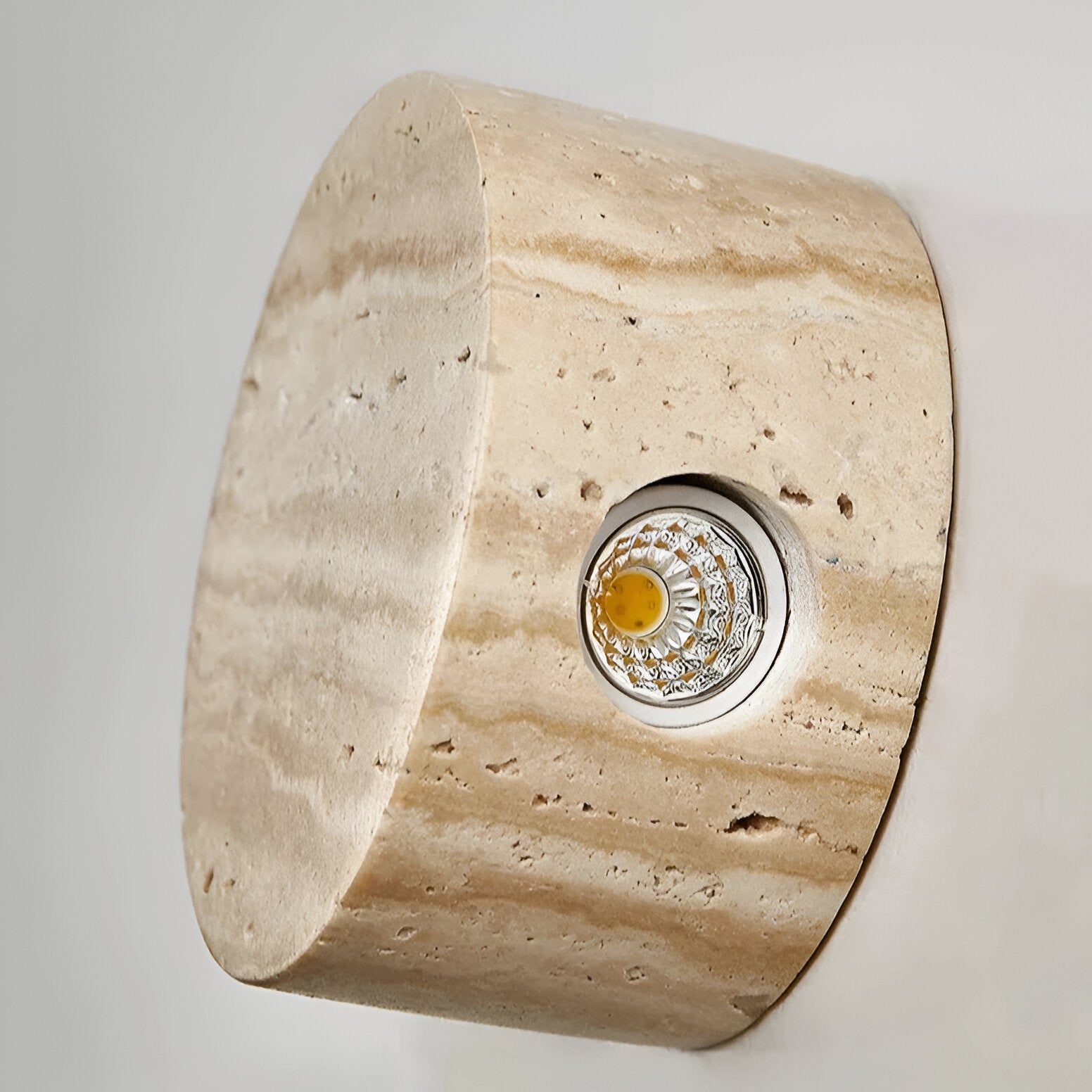 Casa Lumière Japanse Wabi-Sabi Travertine Wandlamp - Natuursteen, Warm Licht & Minimalistisch Design