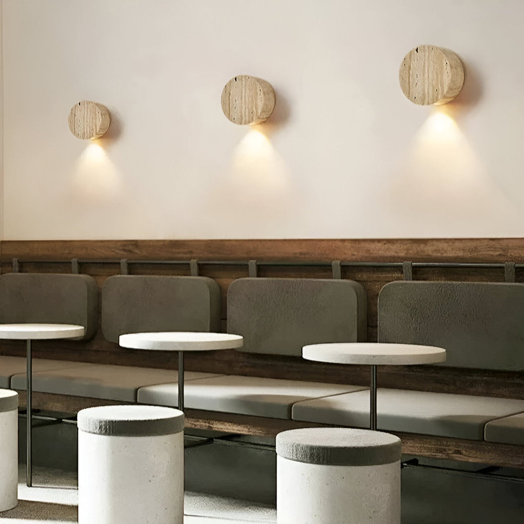 Casa Lumière Japanse Wabi-Sabi Travertine Wandlamp - Natuursteen, Warm Licht & Minimalistisch Design